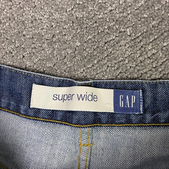 Vintage Y2K Gap Super Wide Leg Jeans Men's Women's 30 x 33 Baggy Skater Grunge - Picture 9 of 15